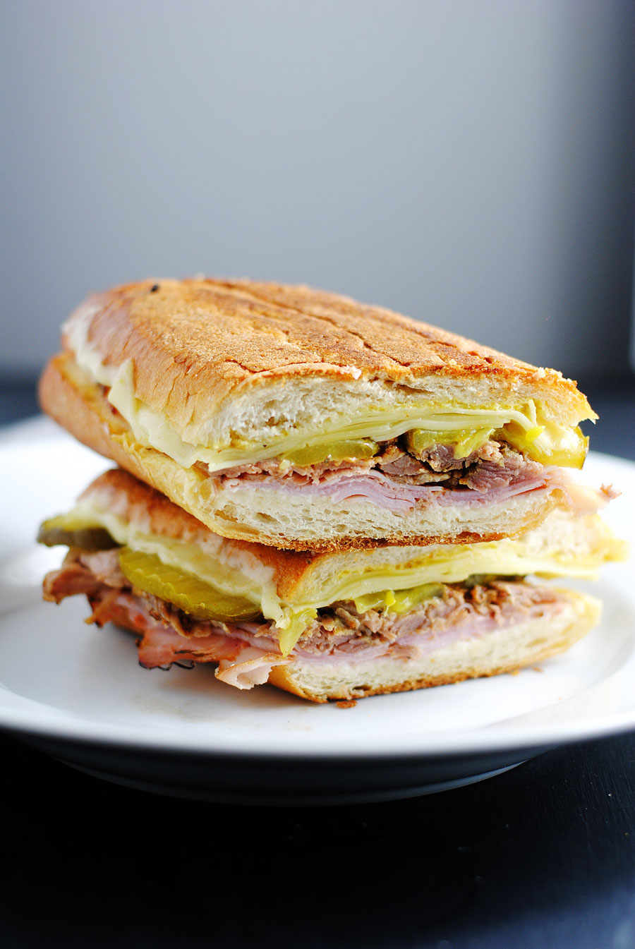The best Cuban sandwich | white plate blank slate